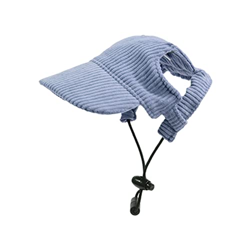 ＡＷＨＡＯ Hunde Baseballkappe, Hunde Sonnenhut, Hundehüte für Kleine Und Mittelgroße Hunde mit Ohrlöchern, Verstellbarer Cord Lässiger Haustierhut für Outdoor S, blau M von ＡＷＨＡＯ