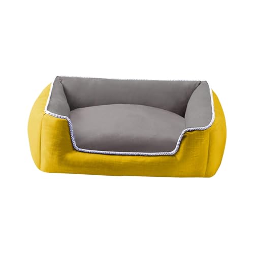 ＡＷＨＡＯ Hundebett, Haustierhaus, Welpensofa, Katzenbett für Zuhause, Cattery, Wärmer, Schlafen, Wohnzimmer, XL-Gelb von ＡＷＨＡＯ