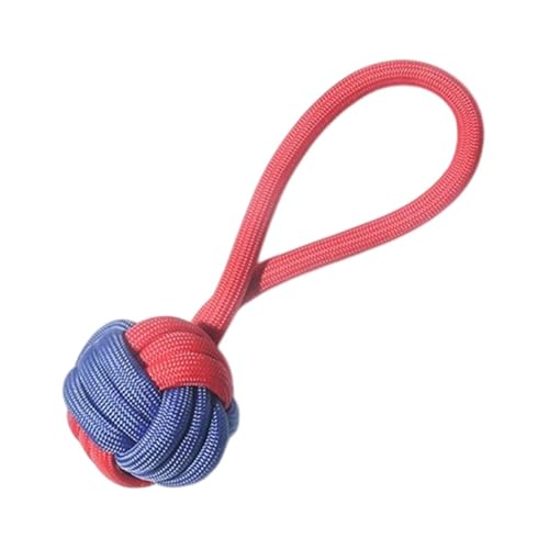 ＡＷＨＡＯ Hundeknotete Spielzeughundschlepper Spielzeug Leichte tragbare Harte Hundespielzeugkugelspielzeug zum Schleifen von Wurf, der Welpe Holt, 20cmx6cm Blau Rot von ＡＷＨＡＯ