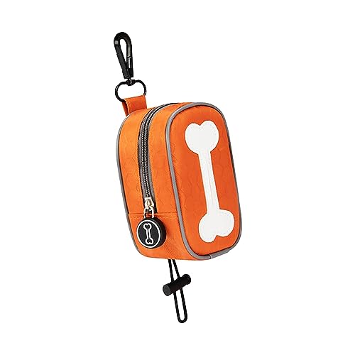 ＡＷＨＡＯ Hundekotbeutelhalter, Auffangbeutel für Hundeleine, Welpen, Robuster Polyester Hundebeutel, Spender für Haustierkotbeutel, Kotbeutel für Spaziergänge, Orange von ＡＷＨＡＯ