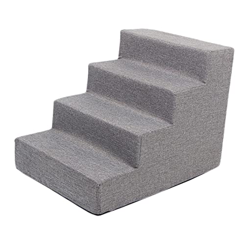 ＡＷＨＡＯ Hundetreppe für Couch, Hundetreppe für Den Innenbereich, Haustiertreppe für Kleine Hunde Und Katzen, Grau, 4 Stufen 40x54x36,5cm von ＡＷＨＡＯ