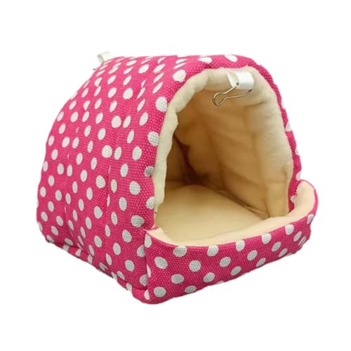 ＡＷＨＡＯ Igelbett, Höhle, Nest, Versteck, Meerschweinchenhaus, hübsches kleines Haustierbett, süßes warmes Hamsternest für Käfigzubehör, kleine Haustiere, Rosa, M von ＡＷＨＡＯ