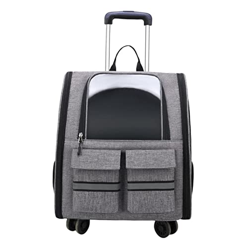 ＡＷＨＡＯ Katzen Trolley Rucksack, Haustier Tragetasche mit Griff, Zwinger, Atmungsaktive Handtasche, Tragetasche für Welpen, Kätzchen, Kitty, Spaziergänge, Tra, GRAU von ＡＷＨＡＯ