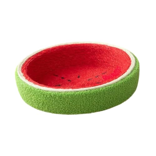 ＡＷＨＡＯ Katzen-Wassermelonennest, Sisal-Katzenkratzbrett, stabiles, multifunktionales, kratzfestes Loungebett, Katzenkratzpad für Katzen, L and Without Base von ＡＷＨＡＯ