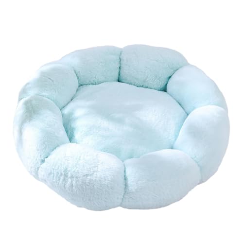 ＡＷＨＡＯ Katzenbett für Hauskatzen, Weiches Haustier Nistbett, rutschfest, Herbst/Winter, Süße Form, Bequemes Plüschkissen, Kleines Hundebett, Blau 60cm von ＡＷＨＡＯ