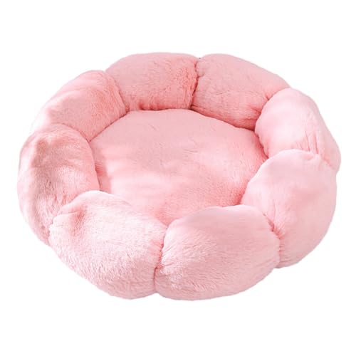 ＡＷＨＡＯ Katzenbett für Hauskatzen, Weiches Haustier Nistbett, rutschfest, Herbst/Winter, Süße Form, Bequemes Plüschkissen, Kleines Hundebett, Rosa 60cm von ＡＷＨＡＯ