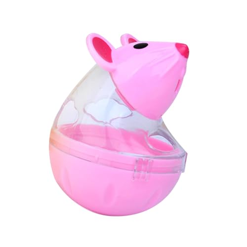 ＡＷＨＡＯ Katzenfutter Ballspender, Kleine Katzenfutter Bälle, Langsames Futter, Mäuse Förmiger Becher, Katzenfutter Spielzeug, Katzen Leckerli Spielzeug, Futte, ROSA von ＡＷＨＡＯ