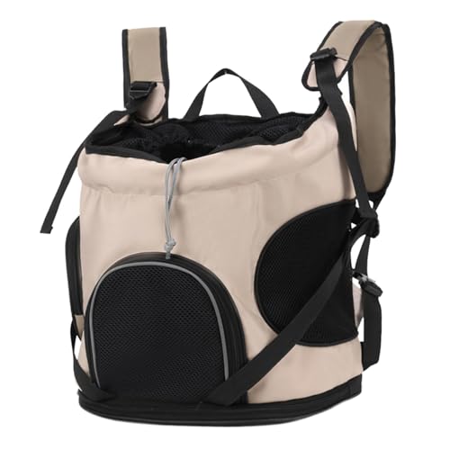 ＡＷＨＡＯ Katzenrucksack, Tragetasche, Haustier-Reisetransporttasche, Kätzchen, Outdoor-Umhängetasche für kleine Hunde, Katzen, Kätzchen, Beige von ＡＷＨＡＯ