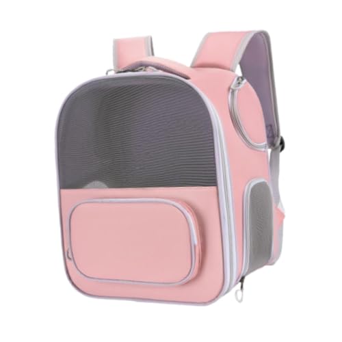 ＡＷＨＡＯ Katzenrucksack für Reisen, Trage Rucksack mit Netzmaterial für Kleine Haustiere, Rosa von ＡＷＨＡＯ