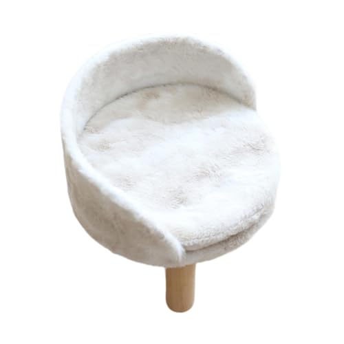 ＡＷＨＡＯ Katzensofa, Katzencouch, Bett, modische Holzbeine für Hauskatzen, Katzen-/Hundehocker, Bett, erhöhtes Haustierbett, Abnehmbarer und waschbarer Bezug, 50cmx50cmx30cm von ＡＷＨＡＯ