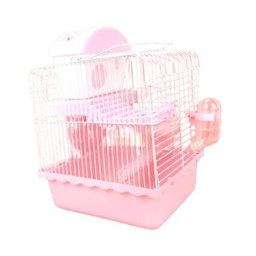 ＡＷＨＡＯ Kleiner Tierträgerkäfig mit Wasserflasche Tragwegsbefehl für kleine Haustiere, Rosa von ＡＷＨＡＯ