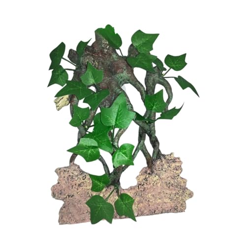 ＡＷＨＡＯ Klettern Baum Zweig Decor Gecko Pflanze Ornament Krabben Lebensraum Dekoration Aquarium Bartagamen Amphibien Reptilien Pflanzen, Efeu mit Stein von ＡＷＨＡＯ