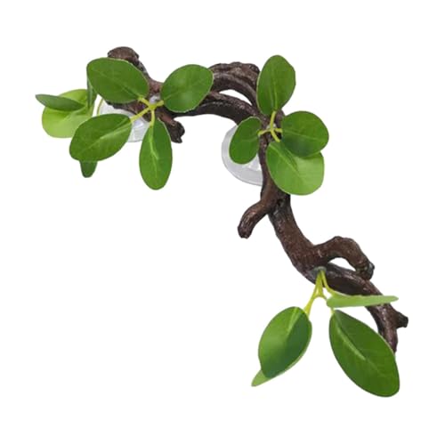 ＡＷＨＡＯ Klettern Baum Zweig Decor Gecko Pflanze Ornament Krabben Lebensraum Dekoration Aquarium Bartagamen Amphibien Reptilien Pflanzen, Grüne Blätter von ＡＷＨＡＯ