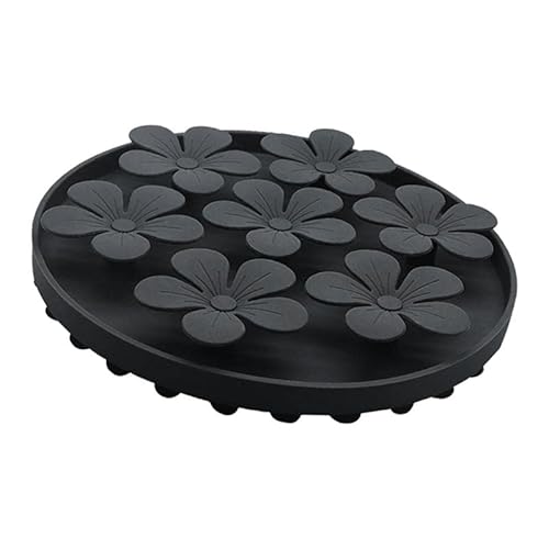 ＡＷＨＡＯ Leckmatte für Hunde Und Katzen Flower Slow Feeder Matte Hundeleckmatte Trainingsspielzeug Pflege, Dunkelgrau von ＡＷＨＡＯ