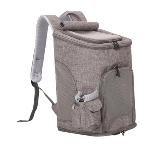 ＡＷＨＡＯ Mesh-Rucksack für Haustiere, Reisetasche für Haustiere, belüftet, bequem, Katzenrucksack, tragbare Katzentasche für kleine Katzen und Hunde im Freien, Grau von ＡＷＨＡＯ