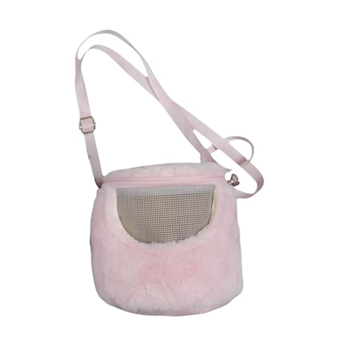 ＡＷＨＡＯ Reisehandtasche für Hamster, Tragetasche mit Netzfenster, Umhängetasche für Frettchen, Rosa von ＡＷＨＡＯ