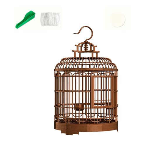 ＡＷＨＡＯ Retro-Vogelkäfig, Papageienkäfig, Vogelkäfig-Set mit Zubehör, Nest, Heimtierbedarf, Sittichkäfig für Conures, kleine Vögel, Finken, b von ＡＷＨＡＯ