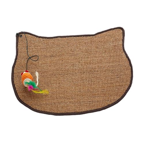 ＡＷＨＡＯ Sisal Cat Kratzmatte Kratzer Teppich tragen resistente Spielpolster mit Trainingsspielzeug, Braun von ＡＷＨＡＯ