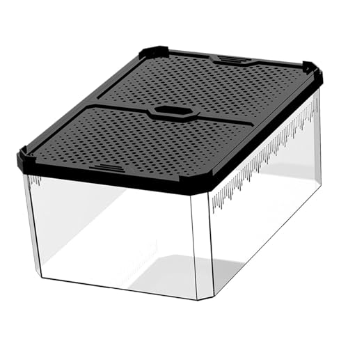 ＡＷＨＡＯ Terrarium-Lebensraumkäfig für Eidechsen, transparente Zuchtbox mit Belüftungsöffnungen, Reptilien-Futterbox für Frösche, Skorpione, Vogelspinnen, 30.5x19.5x13cm von ＡＷＨＡＯ