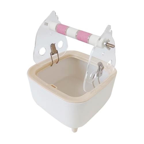 ＡＷＨＡＯ Toilettenständer für Papageien, interaktiver Ständer, tragbares Aktivitätsspielzeug, Sitzstange für kleine Vögel, mit festem Punkt, ROSA von ＡＷＨＡＯ