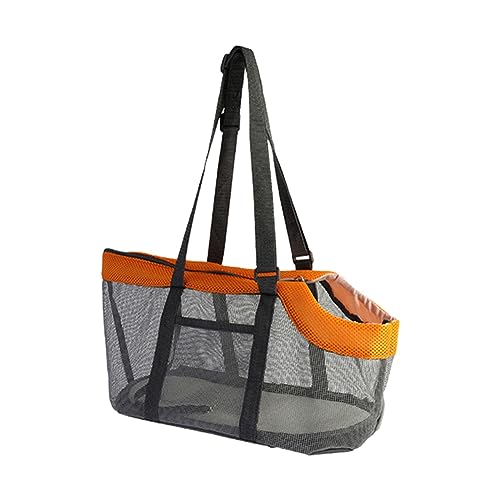 ＡＷＨＡＯ Tragetasche für Haustiere, Handtasche, Hundegeldbörse, Tragetasche Im Netzdesign, Käfig Tragetasche, Schulter Reisetasche für Kleine Hunde, Katzen, We, grauorange von ＡＷＨＡＯ