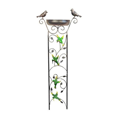 ＡＷＨＡＯ Trellis Vogelbad für Outdoor Vogelbad Schüssel Gartenhof Dekor für Blumenbeet, Kolibri von ＡＷＨＡＯ