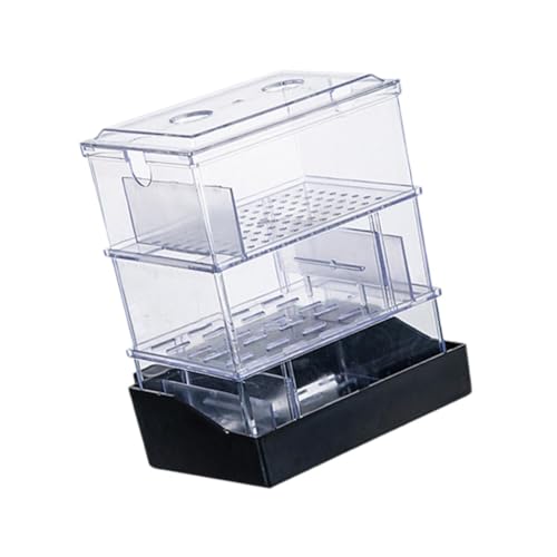 ＡＷＨＡＯ Überlaufbox für Aquarien, Schubladenfilterbox, 2 Ebenen, transparent, leises Zubehör, zum Aufhängen der Filterbox für kleine Aquarien von ＡＷＨＡＯ