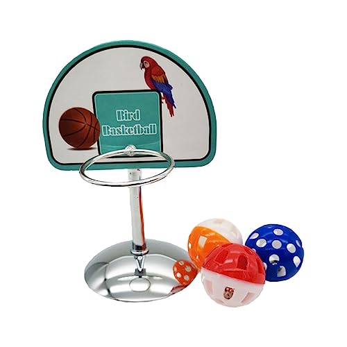 ＡＷＨＡＯ Vogel Trainingsspielzeug, Papageien Spielzeug, Basketball, Lernspielzeug, Mini Bälle mit Glöckchen für Kleine Vögel, Brett 10,5cmx18,5cm von ＡＷＨＡＯ