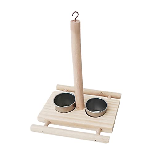 ＡＷＨＡＯ Vogelfutterbecher Aus Holz, Sitzstangenhalter, Schaukel, Vogelbecher, Spielzeug für Vögel, Papageienkäfig, Wasserspender für, SB von ＡＷＨＡＯ