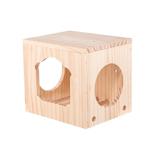 ＡＷＨＡＯ Vogelfutterkäfig, Vogelfutternest, Geschützter Warmer Ort, Hölzerne Vogel Lebensraum Box, Vogel Lebensraum Box, Mehrfarbig, L von ＡＷＨＡＯ