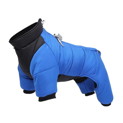 ＡＷＨＡＯ Wintermantel für Vierbeinige Hunde, Wasserdichter Body mit Reißverschluss, Warme Hundekleidung, Hundemantel für Welpen, Mittelgroße Und Große Hunde, Blau 2XL von ＡＷＨＡＯ