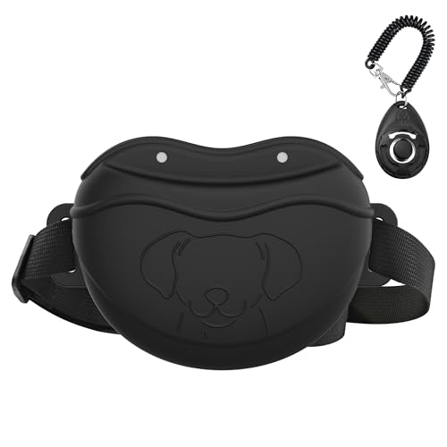 AWINNER Leckerli-Tasche für Hunde – Premium-Silikon – Upgrade 4 starke Magnete, verbesserter Magnetverschluss, verstellbarer Hüftgurt – ideal für Welpentraining und Spaziergänge im Freien (schwarz) von AWINNER