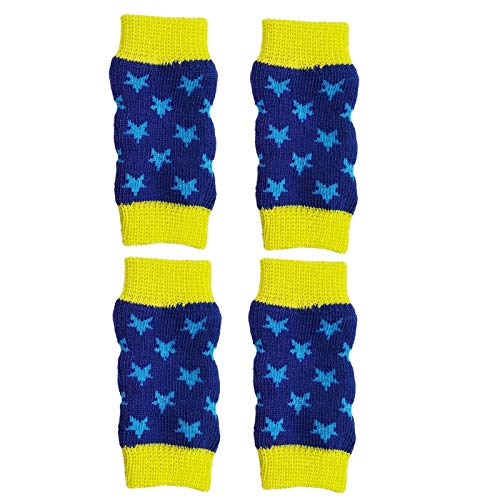 AWOCAN Haustier-Strick-Beinwärmer für mehrere Muster, Haustiersocken geeignet für kleine, mittelgroße Hunde und Katzen, modisch, sauber und warm (M, blau) von AWOCAN