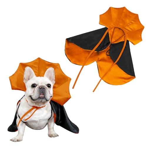 AWOCAN Hund Halloween Kostüme Katzen Hunde Vampir Umhang Kostüm Halloween Haustier Zubehör Kostüm Halloween Party Haustier Cosplay (orange) von AWOCAN