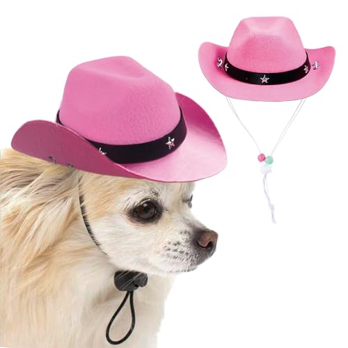 AWOCAN Hundekostüm, Cowboyhut, Cosplay, Kappe, Welpen, Hund, Katze, Urlaub, Haustier-Party-Dekoration (Rosa) von AWOCAN