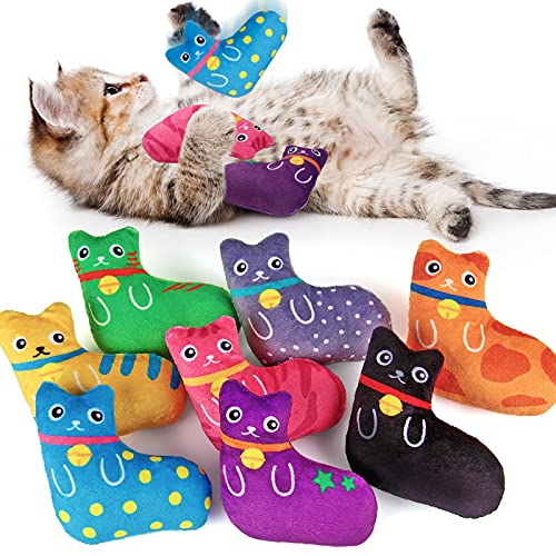 AWOOF 8 Stück Katzenspielzeug Set, Interaktives Katzenminze Spielzeug Kissen für Kitty Kätzchen zum Kratzen Spielen und Kauen - Cat Toys von AWOOF