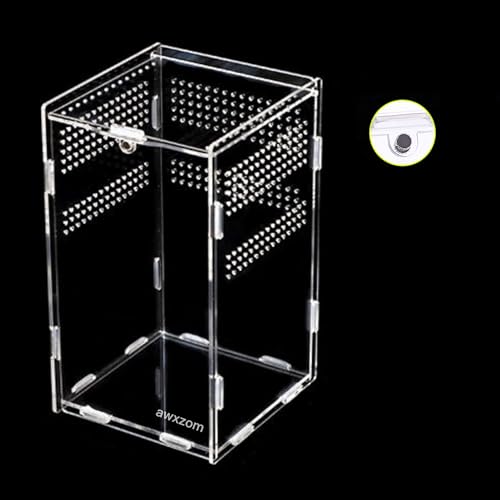 AWXZOM Magnetisches Acrylgehäuse, Mikro-Lebensraum, kleine Vogelspinne, Gehege für Baumspinne, Skorpion, Schlinge, Eidechsen, Mantis, Schlange, Gecko, springende Spinne, Schnecke, Insekten-Isopoden von AWXZOM