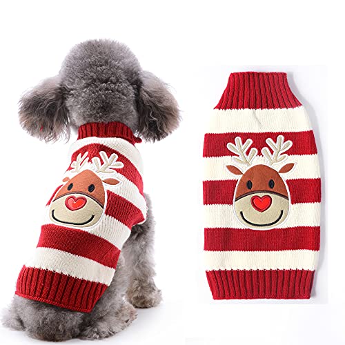 AXIIJGL Hundepullover Ugly Vintage Knit Christmas Halloween Sweater Xmas Rentier Urlaub Festlicher Hund Pullover Kleidung für kleine, mittelgroße und große Hunde von AXIIJGL