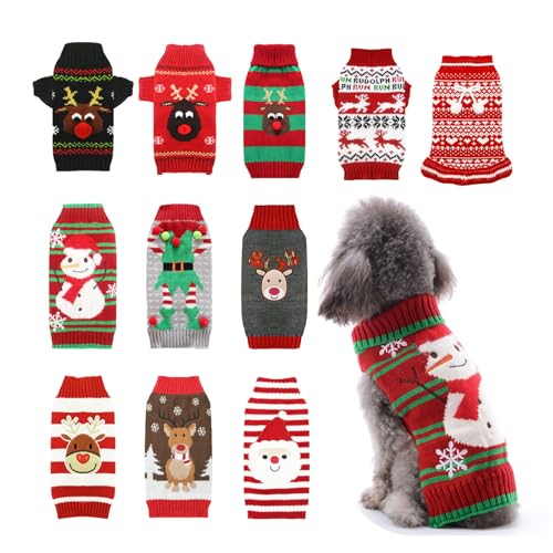 AXIIJGL Hundepullover Ugly Vintage Knit Christmas Halloween Sweater Xmas Rentier Urlaub Festlicher Hund Pullover Kleidung für kleine, mittelgroße und große Hunde von AXIIJGL