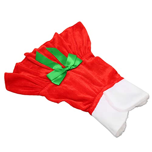 AXOC Haustier-Weihnachtskleidung, Warmer Schleifendekorations-Weihnachtshaustierrock für kleine Hunde (M) von AXOC