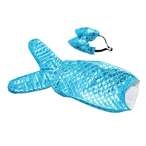 AXOC Hunde-Outfit-Kleidung, hautfreundliches Haustier-Fisch-Kostüm für kleine Haustiere, stilvoll, warm, niedlich, Klettverschluss, reflektierend, mit Federstirnband XL von AXOC