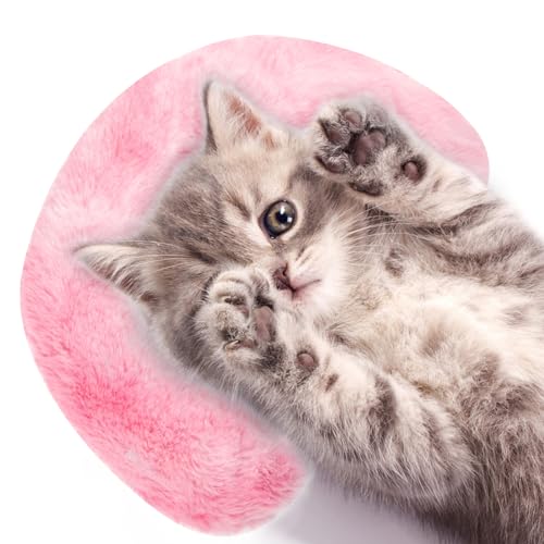 AYAWOW Kissen für Katzen, weiches flauschiges Katzenhalskissen für Katzen oder kleine Hunde (Rosa) von AYAWOW