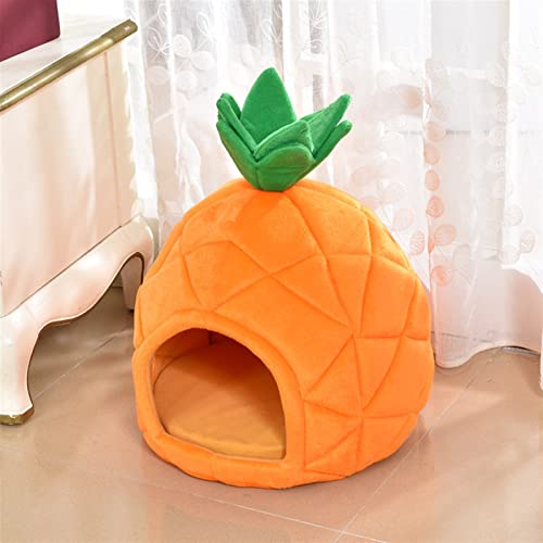 AYBAL Zusammenklappbares Ananas-Form-Zwinger-Nest Anti-Rutsch-Rückseite Haustier schlafende Hundebetten Katzenmatratze (Size : M(Anti-Slip Bottom)) von AYBAL