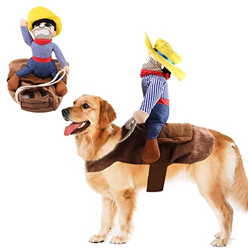 Haustier Kostüm, Lustige Cowboy Hund Kostüm, Neuheit Haustiere Party Cosplay Bekleidung, Geeignet für mittlerer Hund und große Katze(L) von AYEUPZ