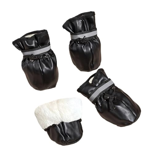 Hundeschuhe,Pfotenschutz Hund 4 Stück mittelgroße und große Hundeschuhe for draußen und drinnen, Hundeschuhe mit reflektierendem Verschluss, for den Winter, warm, rutschfest, for Haustiere und Welpen( von AYKANING