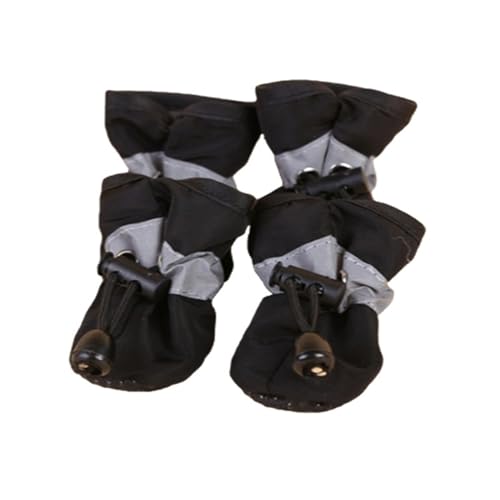 Hundeschuhe,Pfotenschutz Hund 4 Teile/Satz wasserdichte Haustier Hund Schuhe Anti-Slip Regen Stiefel Schuhe for Kleine Katzen Hunde Welpen Hund Pet Booties pet Paw Zubehör(Black,XS) von AYKANING