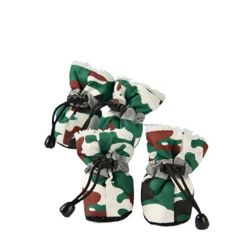 Hundeschuhe,Pfotenschutz Hund 4 Teile/Satz wasserdichte Winter Haustier Hund Schuhe Anti-Slip Regen Schnee Stiefel Schuhe Dicke Warme for Kleine Katzen Welpen Hunde Socken Booties(A,1) von AYKANING