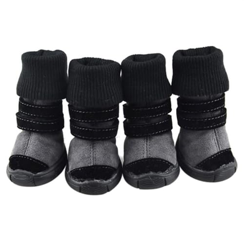 Hundeschuhe,Pfotenschutz Hund 4 Teile/sätze Welpen Winter Schnee Stiefel Casual Hund Schuhe Haustier rutschfeste Schuhe Hund Schuh(B,L) von AYKANING