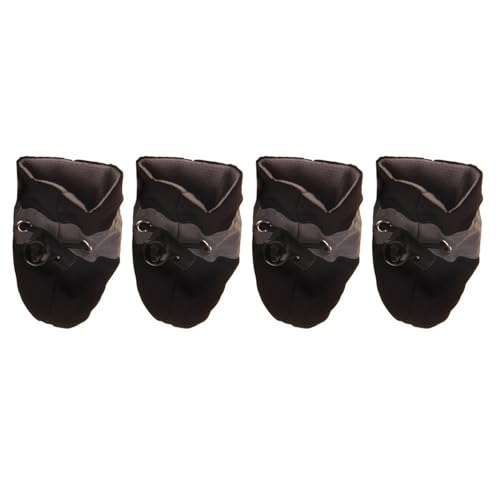 Hundeschuhe,Pfotenschutz Hund 4 stücke Haustier Hund Schuhe Anti-Slip Wasserdichte Schuhe for Hunde Regen Schnee Hund Stiefel Schuhe Dicke Warme Katze hund Socken Kleine Hunde Hausschuhe(Black no fluf von AYKANING