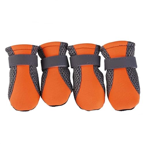 Hundeschuhe,Pfotenschutz Hund Atmungsaktive Haustier-Hundeschuhe, wasserdichtes Outdoor-Walking-Netz, weiche Sommer-Haustierschuhe, nachtsicher, reflektierende Stiefel for kleine, mittelgroße Hunde(1 von AYKANING